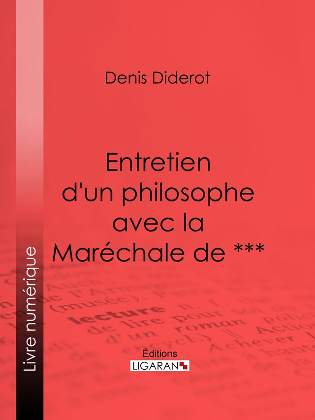 Portada de libro para Entretien d'un philosophe avec la Maréchale de ***