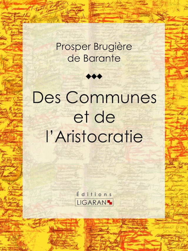 Kirjankansi teokselle Des Communes et de l'Aristocratie