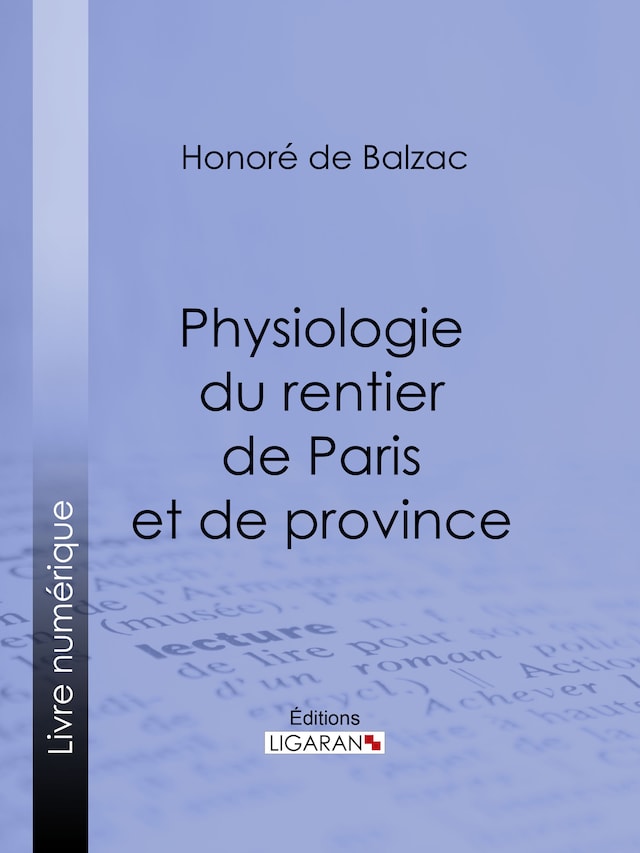 Portada de libro para Physiologie du rentier de Paris et de province