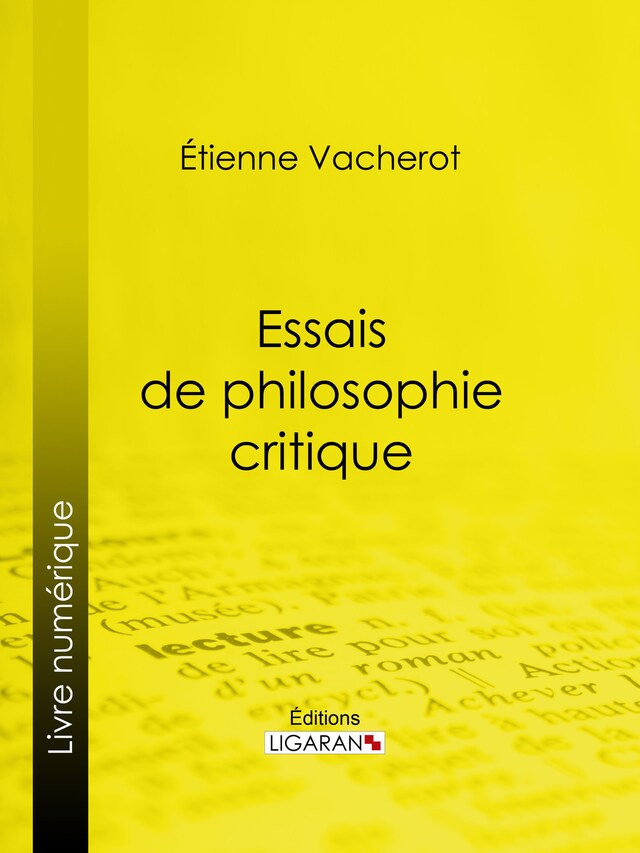 Boekomslag van Essais de philosophie critique