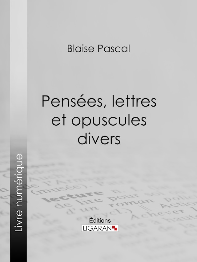 Book cover for Pensées, lettres et opuscules divers