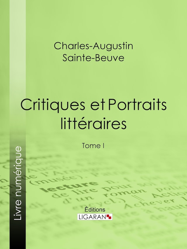 Kirjankansi teokselle Critiques et Portraits littéraires