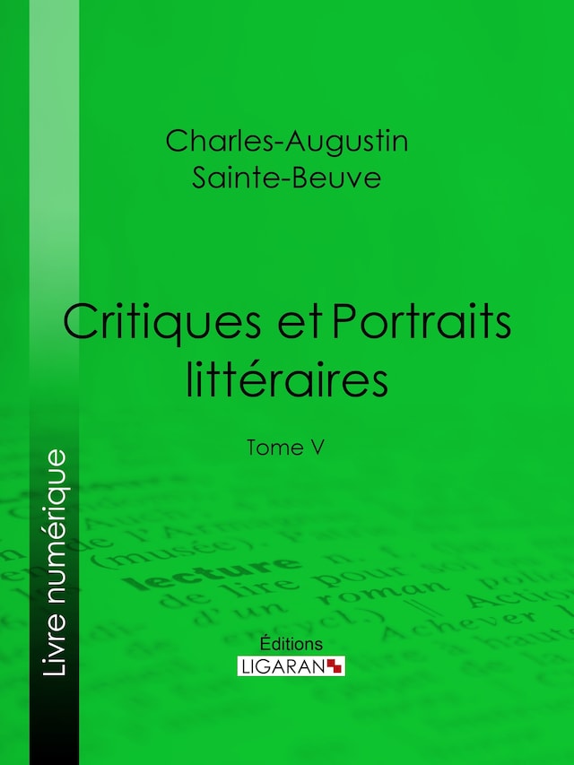 Kirjankansi teokselle Critiques et Portraits littéraires