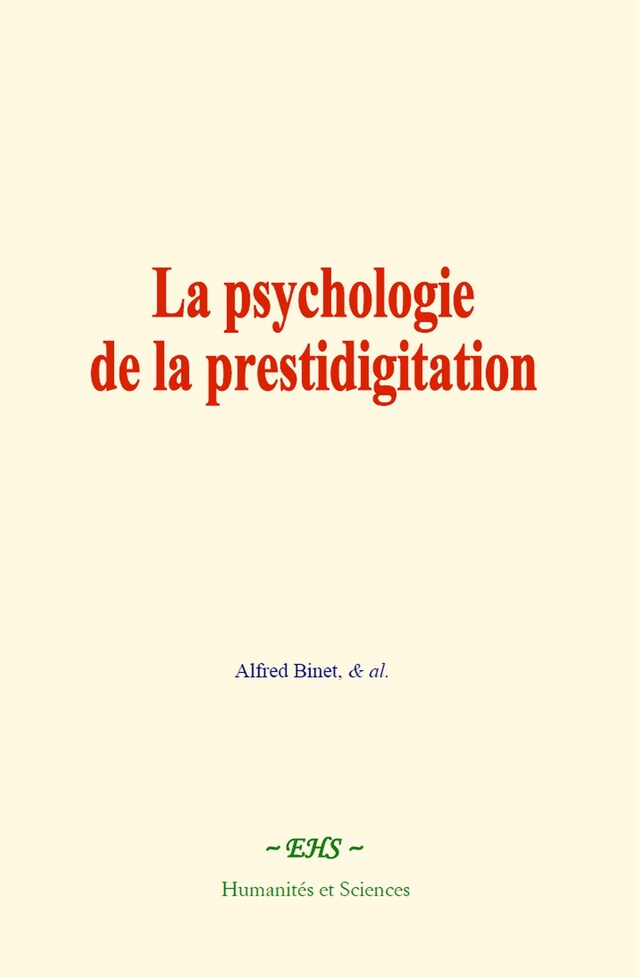 Buchcover für La psychologie de la prestidigitation