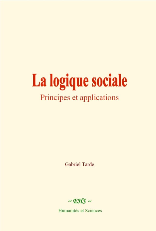 Buchcover für La logique sociale