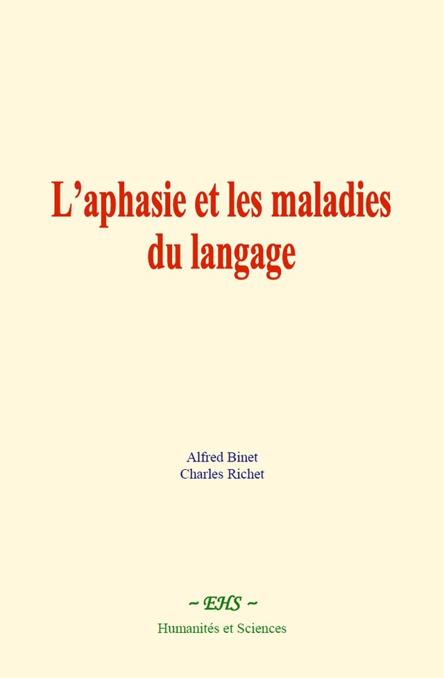 Boekomslag van L’aphasie et les maladies du langage