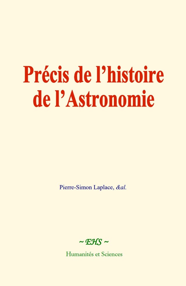 Portada de libro para Précis de l’histoire de l’astronomie