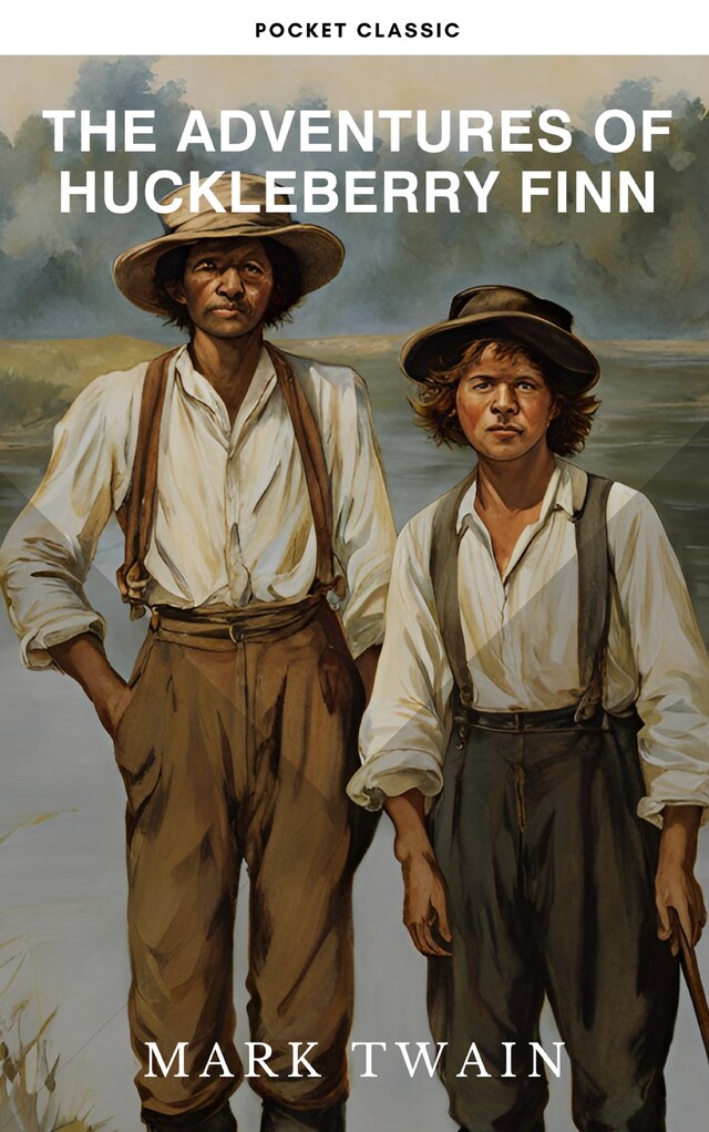 Kirjankansi teokselle The Adventures of Huckleberry Finn