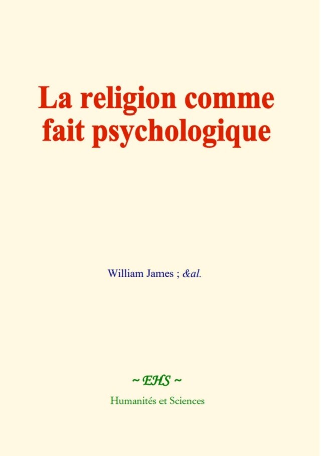 Book cover for La religion comme fait psychologique