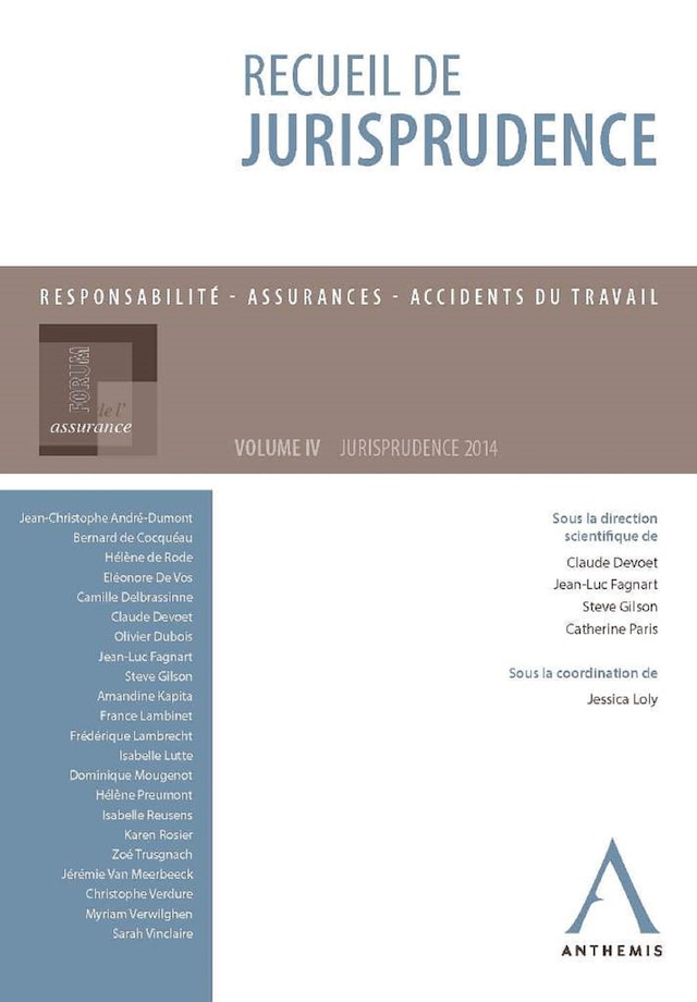 Buchcover für Recueil de jurisprudence du Forum de l'assurance
