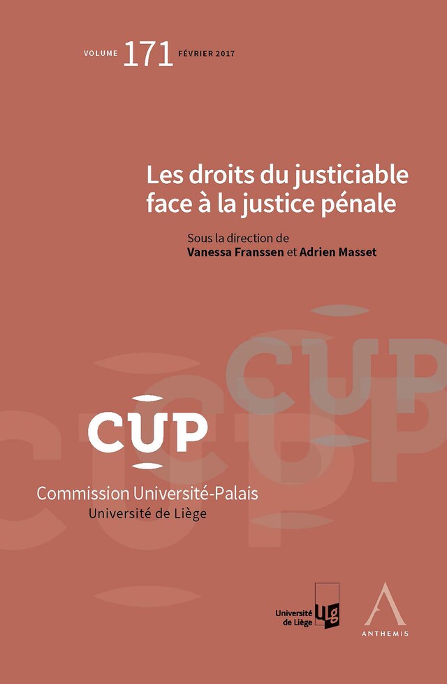 Bogomslag for Les droits du justiciable face à la justice pénale