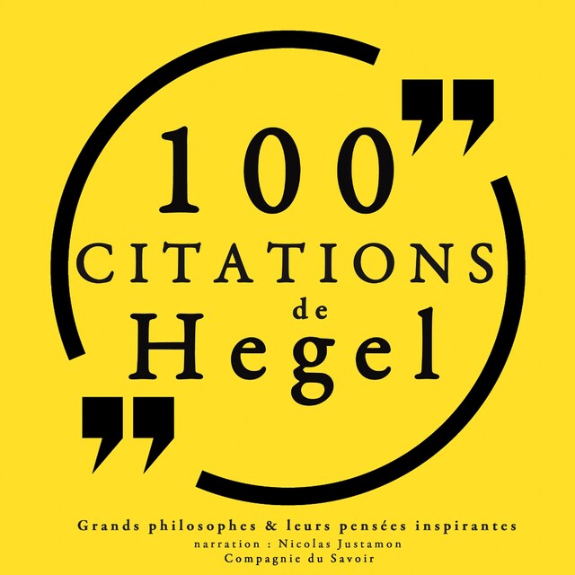 Kirjankansi teokselle 100 citations de Hegel