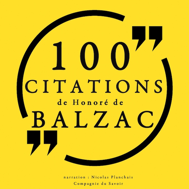 Portada de libro para 100 citations d'Honoré de Balzac