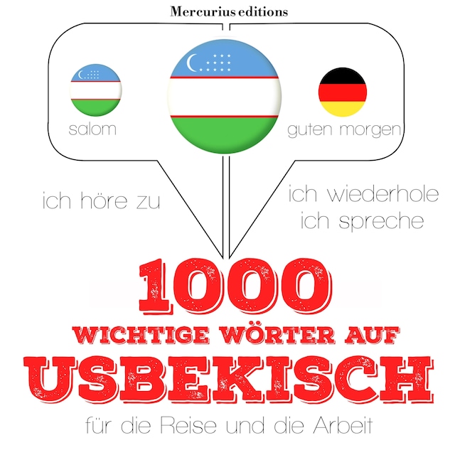 Copertina del libro per 1000 wichtige Wörter auf Usbekisch für die Reise und die Arbeit