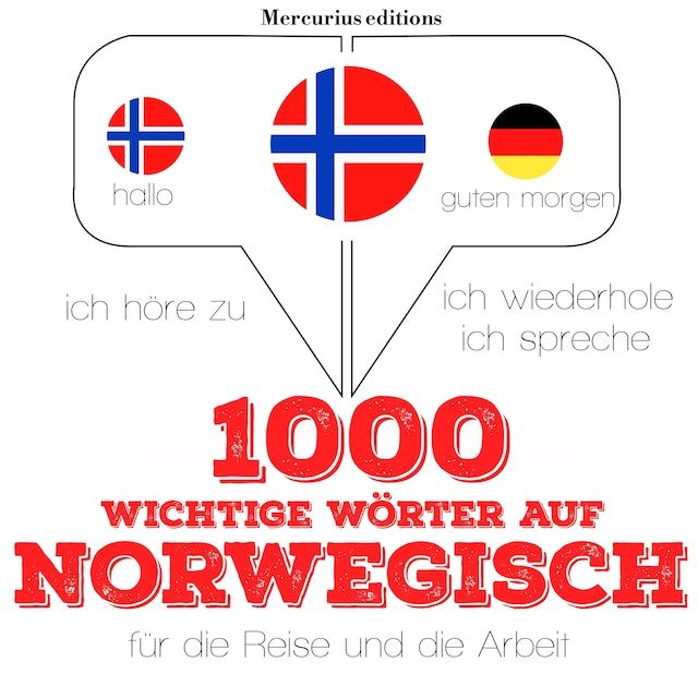 Copertina del libro per 1000 wichtige Wörter auf Norwegisch für die Reise und die Arbeit