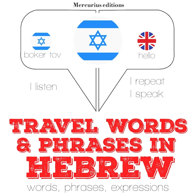 Bokomslag för Travel words and phrases in Hebrew