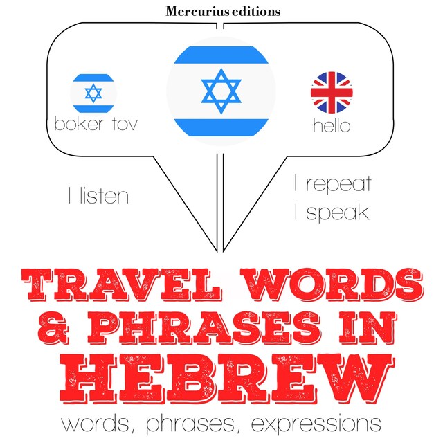 Boekomslag van Travel words and phrases in Hebrew