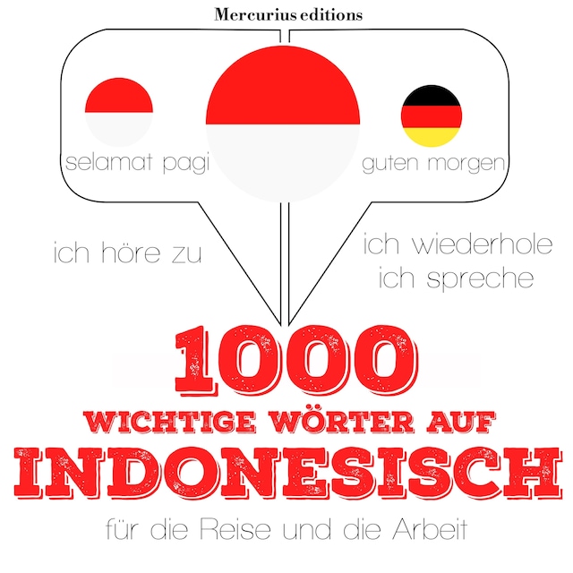 Copertina del libro per 1000 wichtige Wörter auf Indonesisch für die Reise und die Arbeit