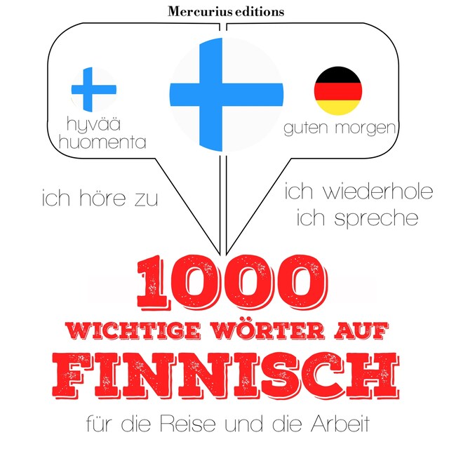 Copertina del libro per 1000 wichtige Wörter auf Finnisch für die Reise und die Arbeit