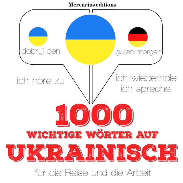 Buchcover für 1000 wichtige Wörter auf Ukrainisch für die Reise und die Arbeit