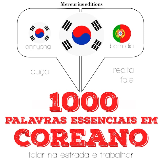 Portada de libro para 1000 palavras essenciais em coreano