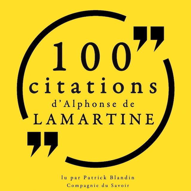 Book cover for 100 citations d'Alphonse de Lamartine