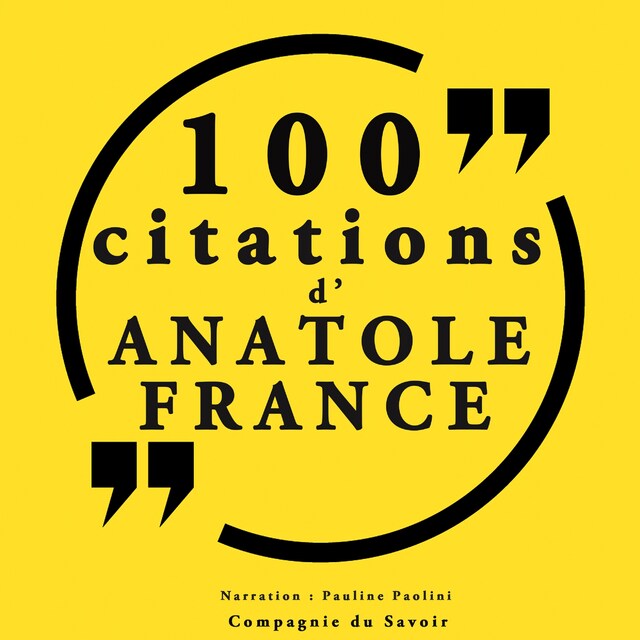 Bogomslag for 100 citations d'Anatole France