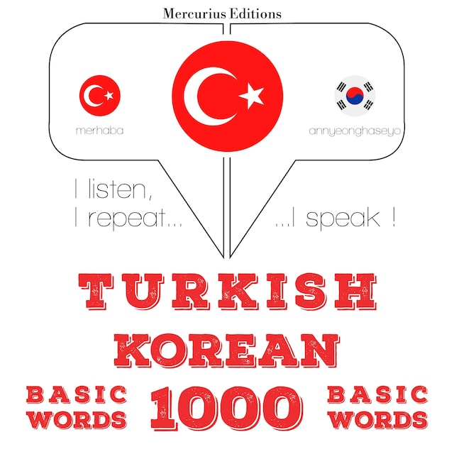 Portada de libro para Türkçe - Korece: 1000 temel kelime