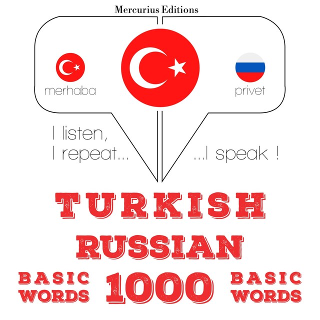 Portada de libro para Türkçe - Rusça: 1000 temel kelime