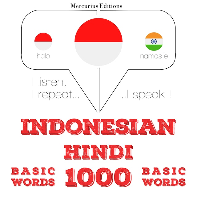 Copertina del libro per 1000 kata-kata penting dalam bahasa Hindi