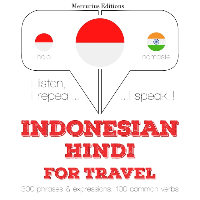 Book cover for kata perjalanan dan frase dalam bahasa Hindi