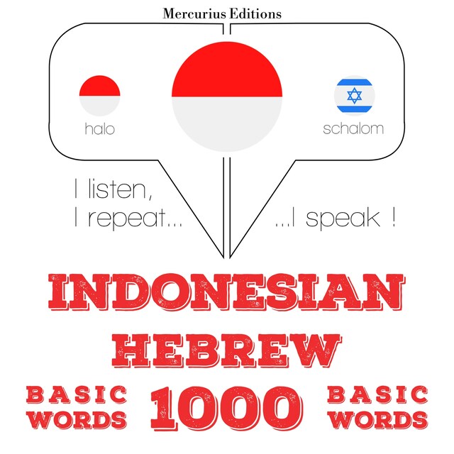 Book cover for 1000 kata-kata penting dalam bahasa Ibrani