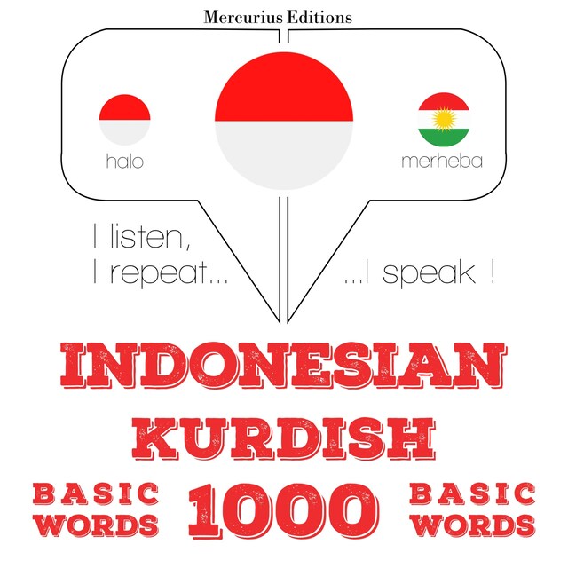 Portada de libro para 1000 kata penting dalam Kurdi