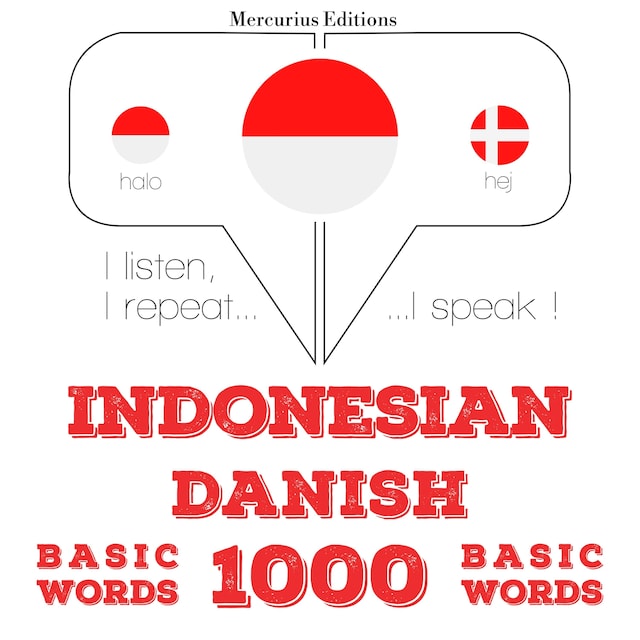 Portada de libro para 1000 kata-kata penting di Denmark