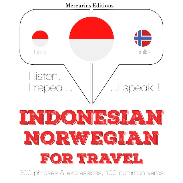 Book cover for kata perjalanan dan frase dalam Norwegia