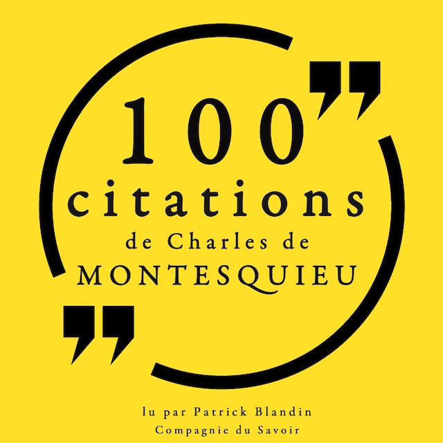 Portada de libro para 100 citations de Charles de Montesquieu