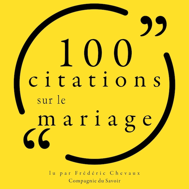 Portada de libro para 100 citations sur le mariage