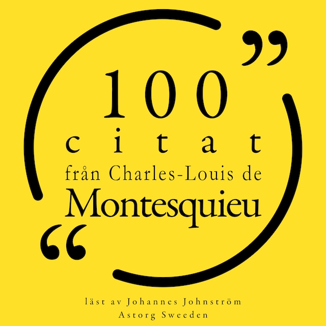 Buchcover für 100 citat från Charles-Louis de Montesquieu