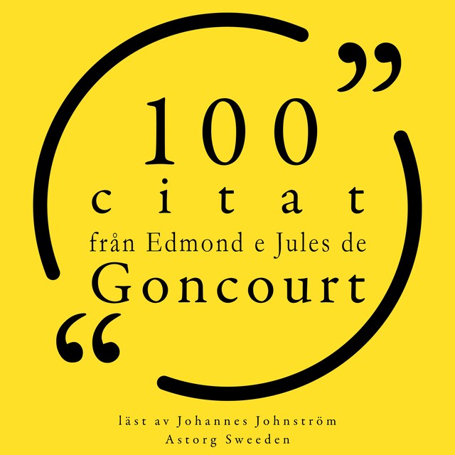 Couverture de livre pour 100 citat från Edmond e Jules de Goncourt