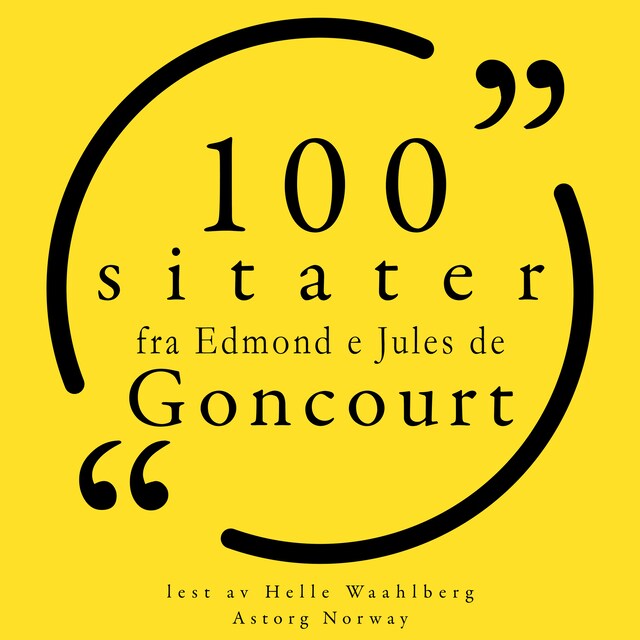 Okładka książki dla 100 sitater fra Edmond og Jules de Goncourt
