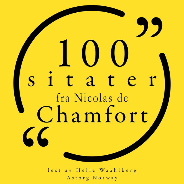 Couverture de livre pour 100 sitater av Nicolas de Chamfort