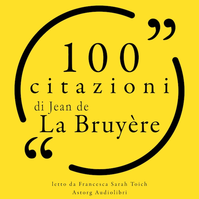 Copertina del libro per 100 citazioni di Jean de la Bruyère