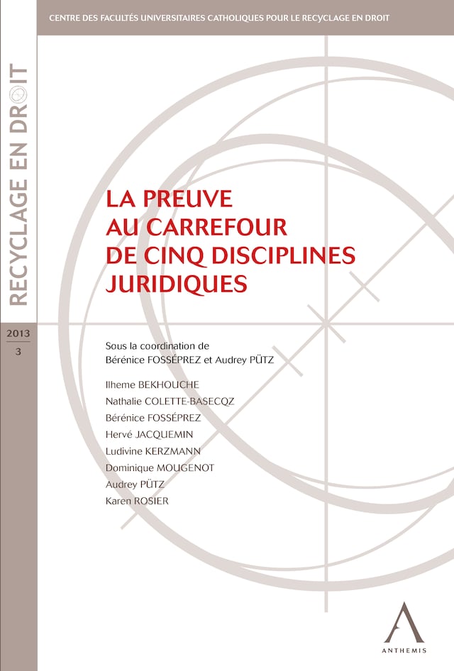 Book cover for La preuve au carrefour de cinq disciplines juridiques