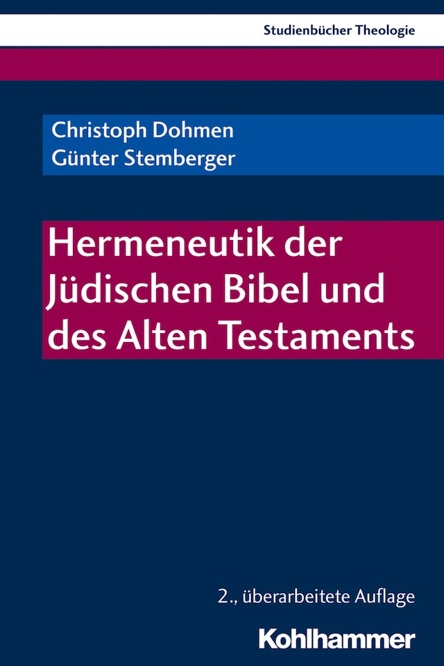 Buchcover für Hermeneutik der Jüdischen Bibel und des Alten Testaments