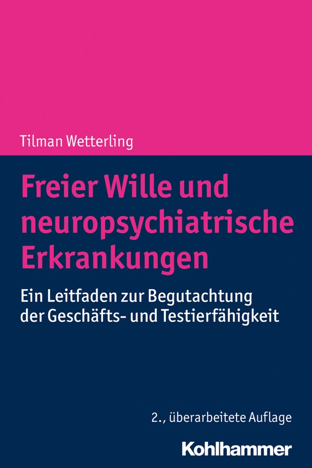 Buchcover für Freier Wille und neuropsychiatrische Erkrankungen