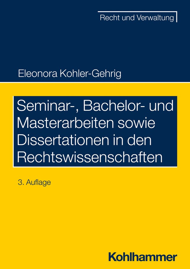 Buchcover für Seminar-, Bachelor- und Masterarbeiten sowie Dissertationen in den Rechtswissenschaften