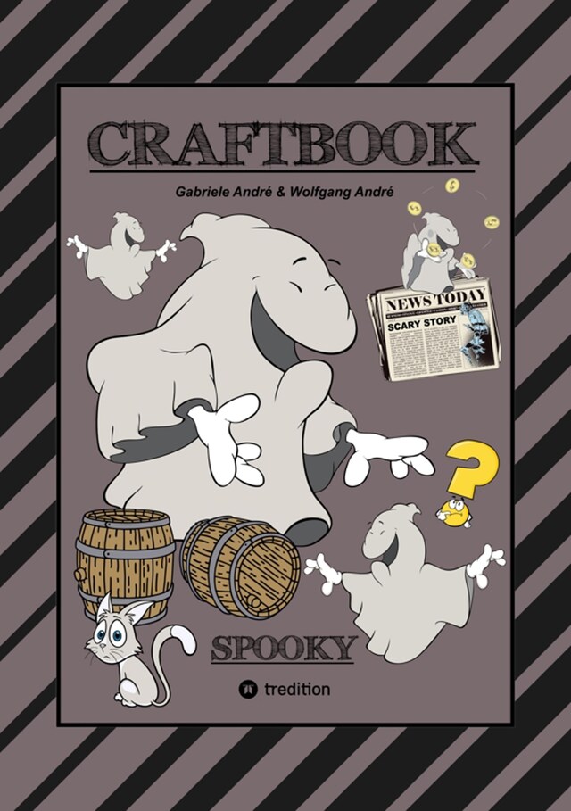 Book cover for CRAFTBOOK - 100 GRUSELIGE MALMOTIVE - 2 SCHAURIGE BASTELSPIELE - RÄTSEL - LUSTIGE BILDER - GRAUENHAFTE AUFGABEN