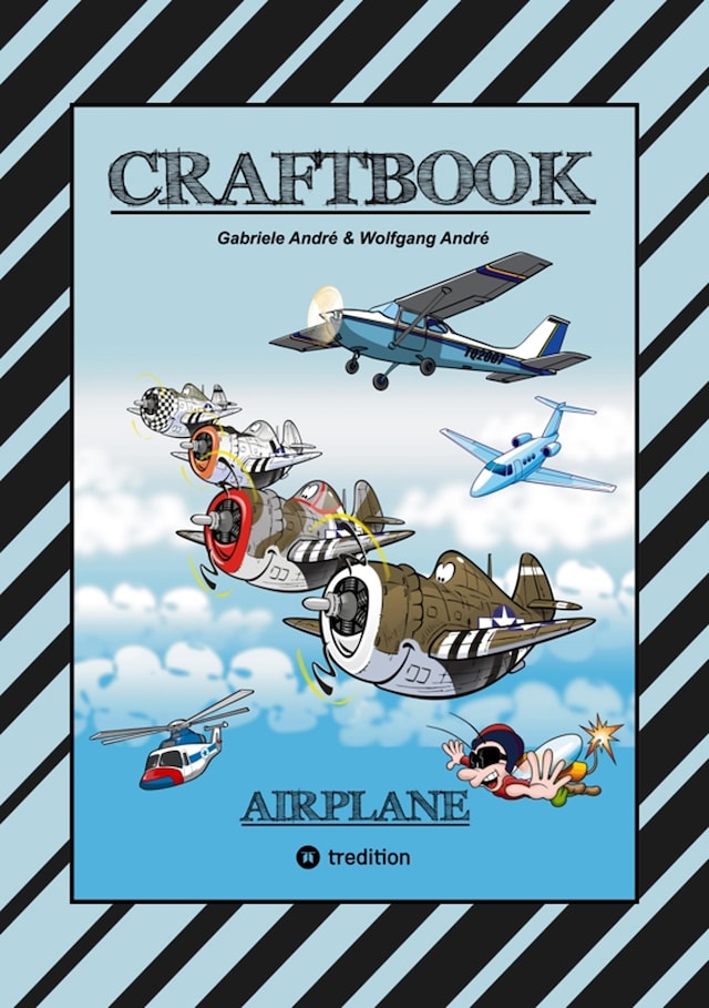 Okładka książki dla CRAFTBOOK - 100 TOLLE MOTIVE DER LUFTFAHRT - KREATIV LERNEN UND MALEN - RÄTSEL - SPIELE - AUFGABEN - FLUGZEUGE