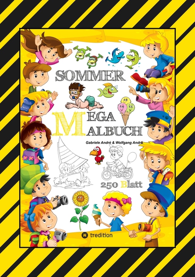 Book cover for MEGA MALBUCH - SOMMER - URLAUB - MOTORBOOT - JETSKI - SPORT - SCHWIMMEN - WANDERN - MEER - FAMILIE - KINDER - SPASS