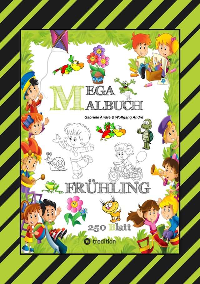 Okładka książki dla MEGA MALBUCH - ENTDECKE DEN FRÜHLING - LUSTIGE MOTIVE - KREATIVES ZEICHNEN - ENTSPANNT LERNEN - MALVORLAGEN